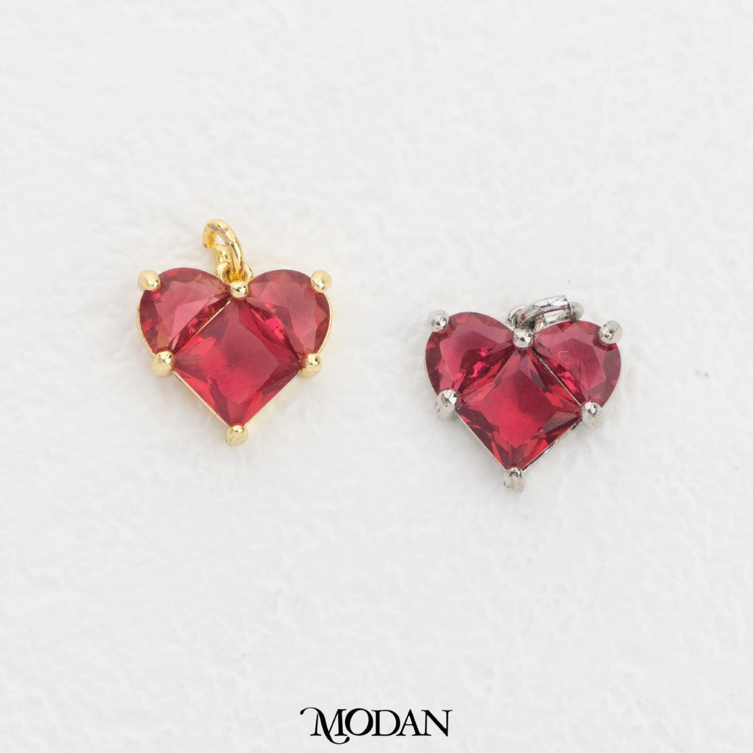 Sweet Colorful Heart DIY Charm Liontin Hati Warna Warni Hypoallergenic Gold Filled