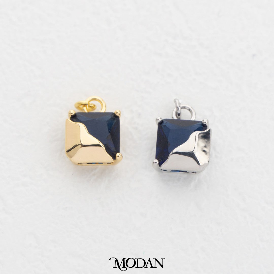 Colorful Square Molten DIY Charm Liontin Kotak Warna warni Hypoallergenic Gold Filled