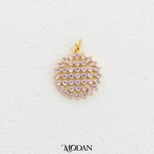 Colorful Geometric Circle DIY Charm Liontin Bulat Warna Warni Hypoallergenic Gold Filled