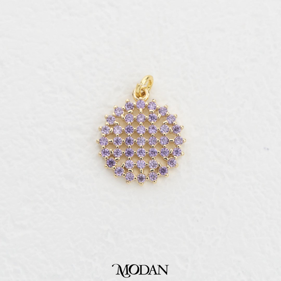 Colorful Geometric Circle DIY Charm Liontin Bulat Warna Warni Hypoallergenic Gold Filled