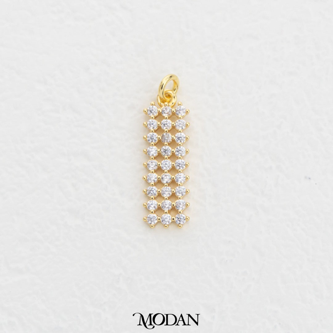 Colorful Geometric Rectangle Bar DIY Charm Liontin Persegi Panjang Warna Warni Hypoallergenic Gold Filled