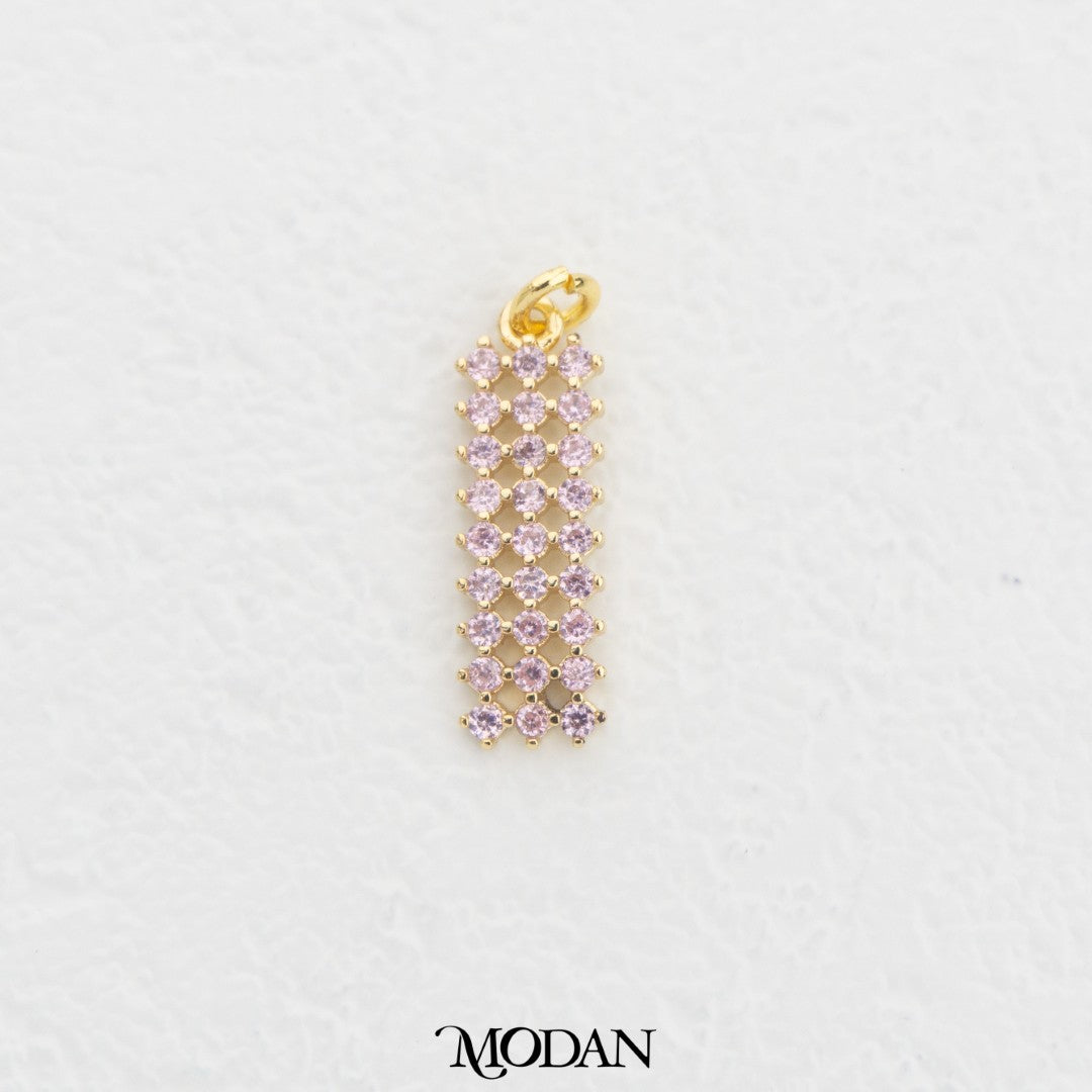 Colorful Geometric Rectangle Bar DIY Charm Liontin Persegi Panjang Warna Warni Hypoallergenic Gold Filled