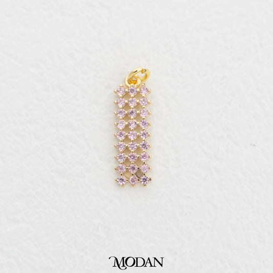 Colorful Geometric Rectangle Bar DIY Charm Liontin Persegi Panjang Warna Warni Hypoallergenic Gold Filled