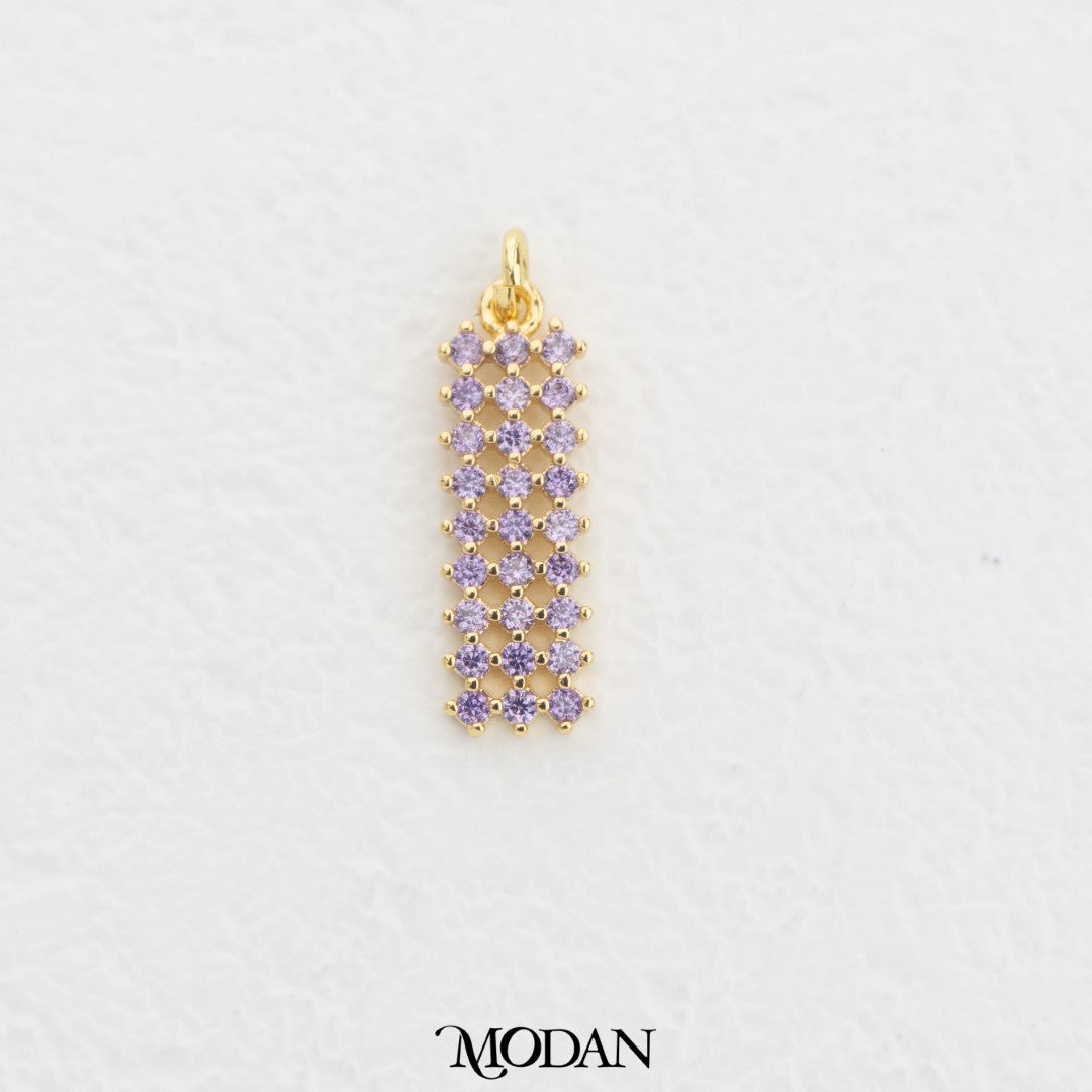 Colorful Geometric Rectangle Bar DIY Charm Liontin Persegi Panjang Warna Warni Hypoallergenic Gold Filled