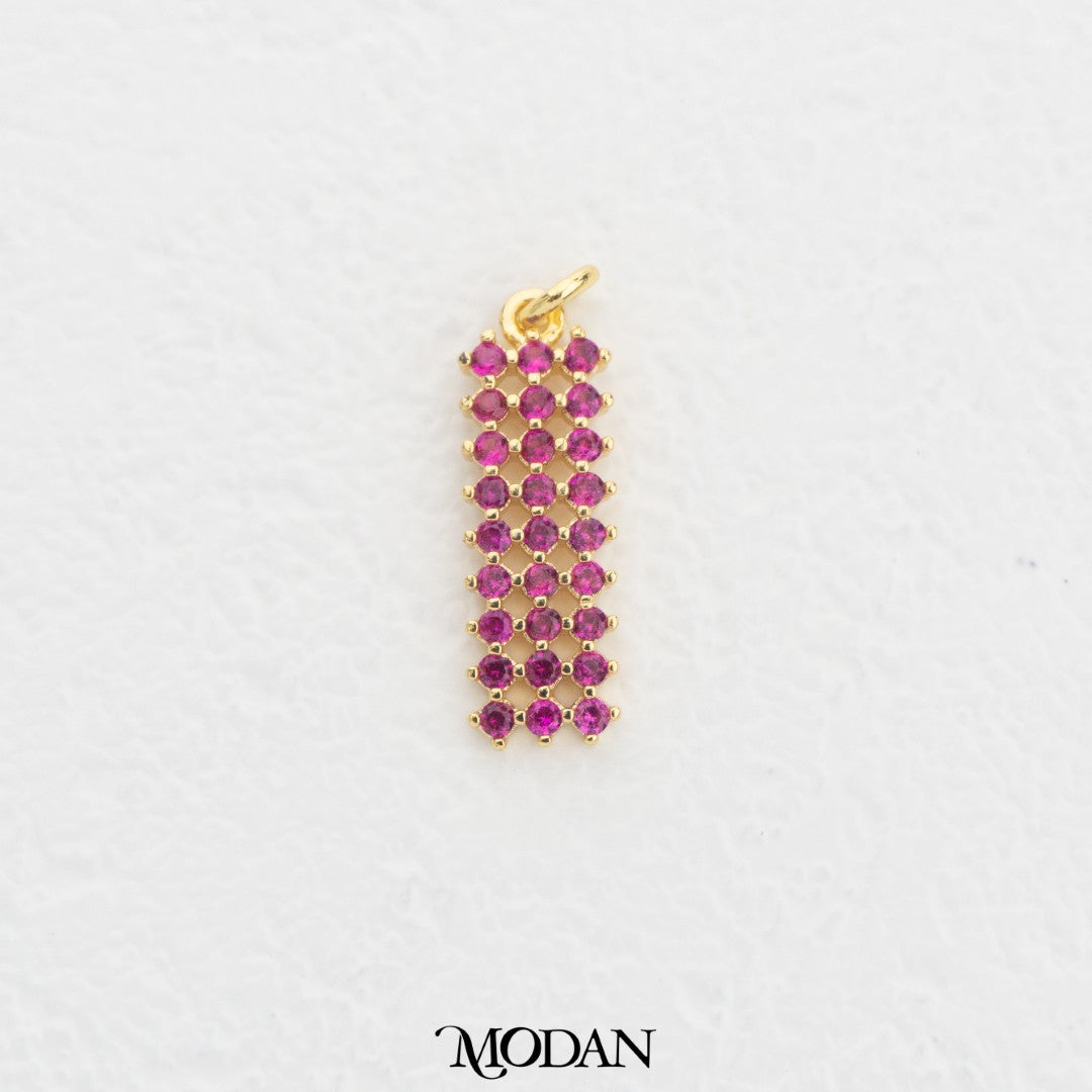 Colorful Geometric Rectangle Bar DIY Charm Liontin Persegi Panjang Warna Warni Hypoallergenic Gold Filled