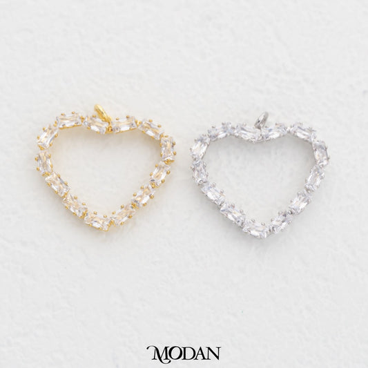 Sparkling Big Heart DIY Charm Liontin Hati Besar Hypoallergenic Gold Plated