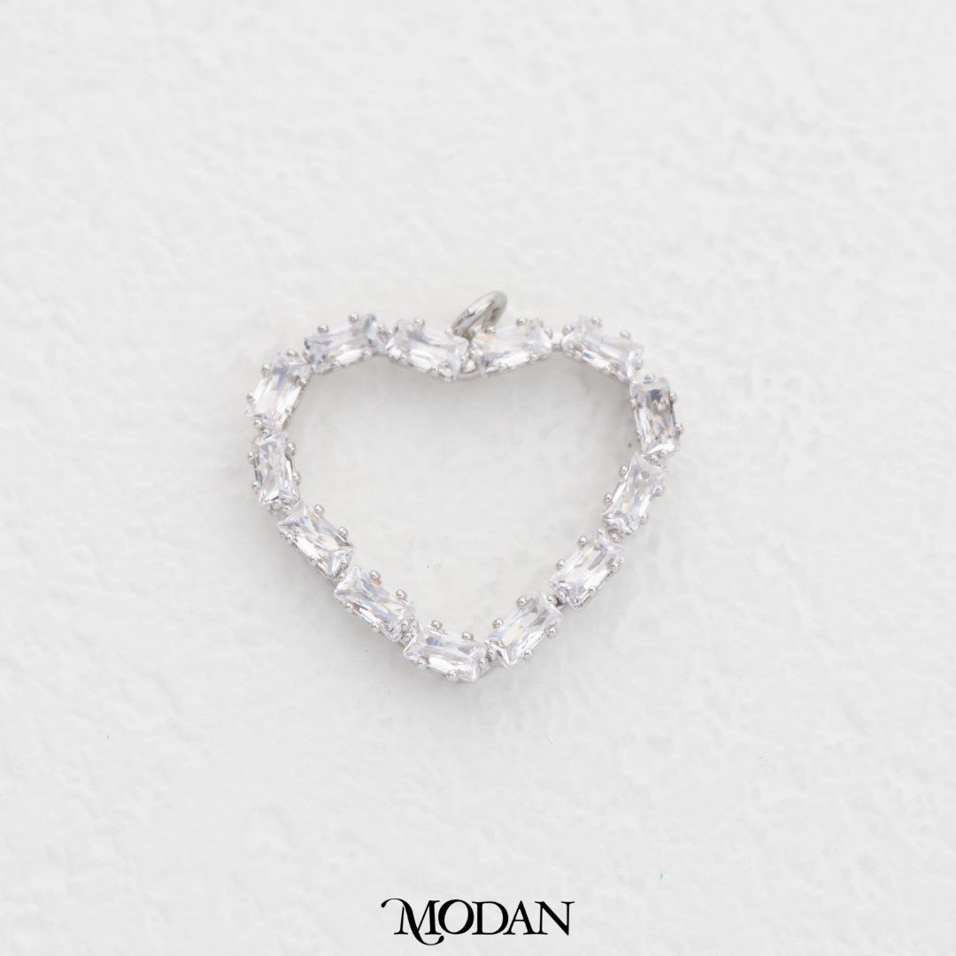 Sparkling Big Heart DIY Charm Liontin Hati Besar Hypoallergenic Gold Plated