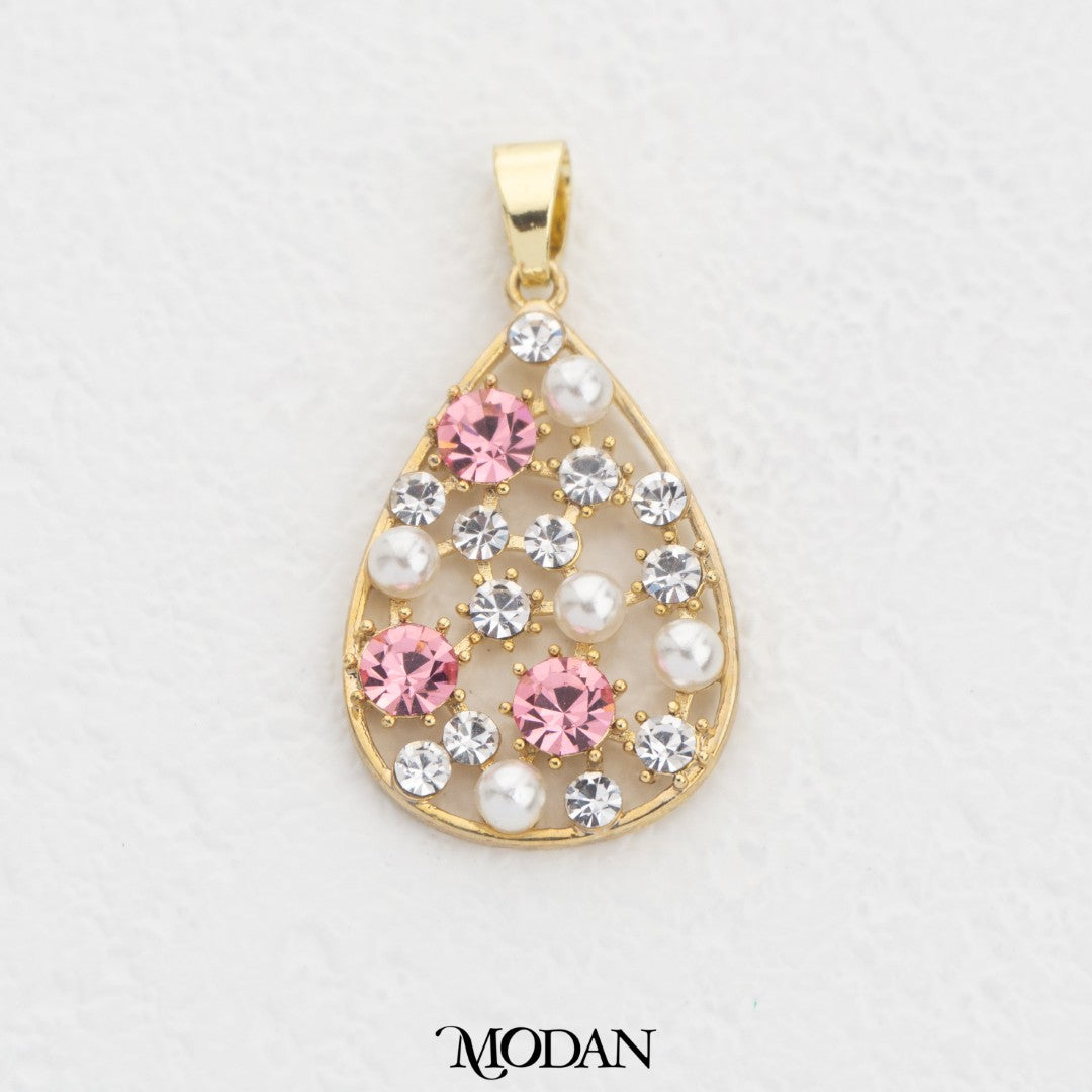 Pink And Purple Pearl Teardrop Pendant DIY Pendant Liontin Tetes Air Pink Dan Ungu Hypoallergenic Gold Plated