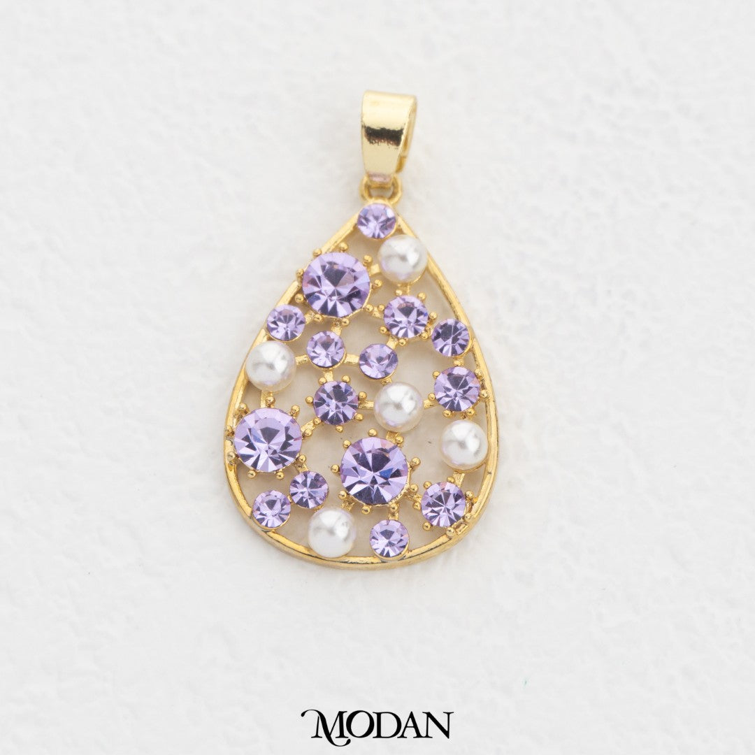 Pink And Purple Pearl Teardrop Pendant DIY Pendant Liontin Tetes Air Pink Dan Ungu Hypoallergenic Gold Plated