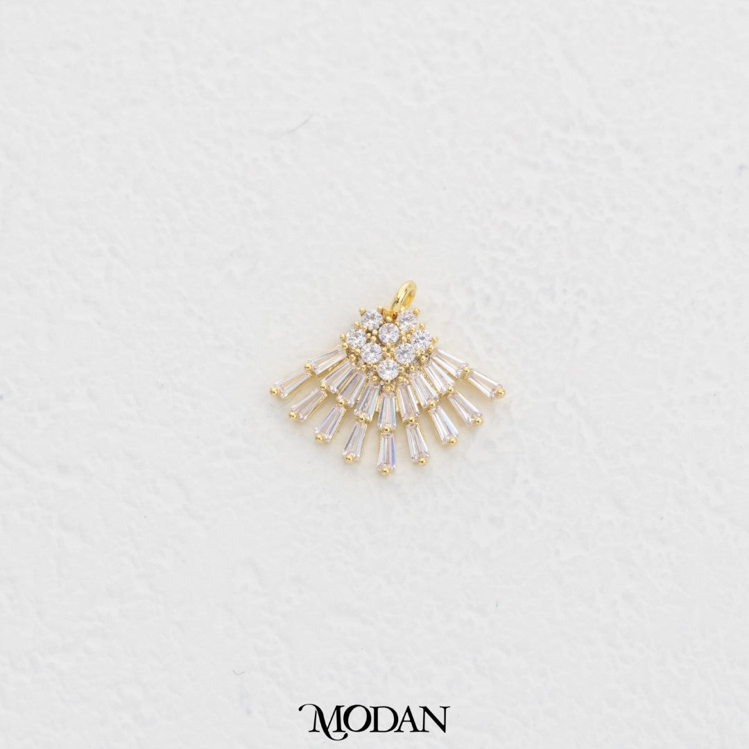 Dancing Fan DIY Charm Liontin Kipas Hypoallergenic Gold Filled