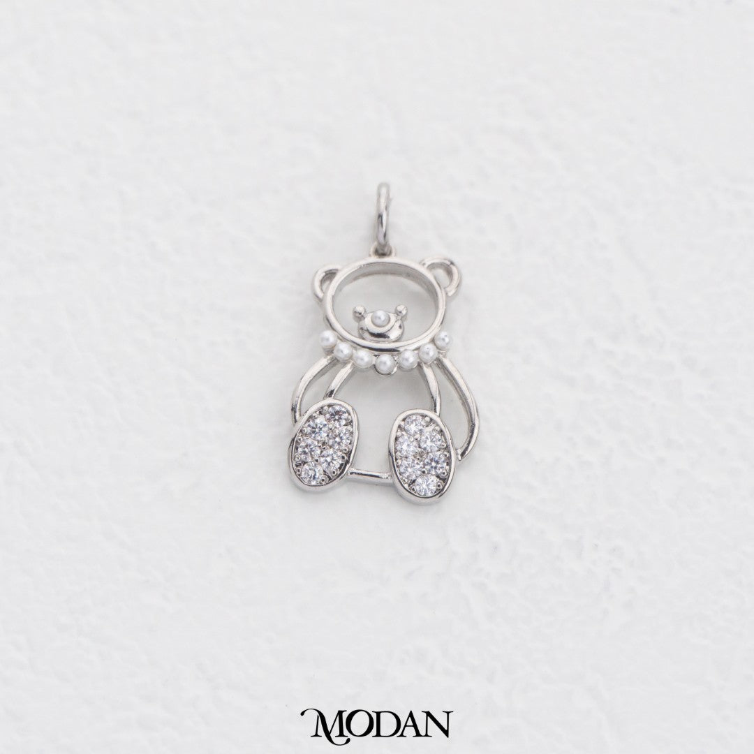 Adorable Sparkling Bear DIY Charm Liontin Beruang Lucu Hypoallergenic Gold Filled