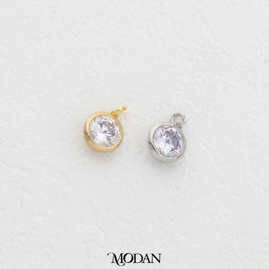 Plain Round DIY Charm Liontin Bulat Polos Hypoallergenic Gold Plated