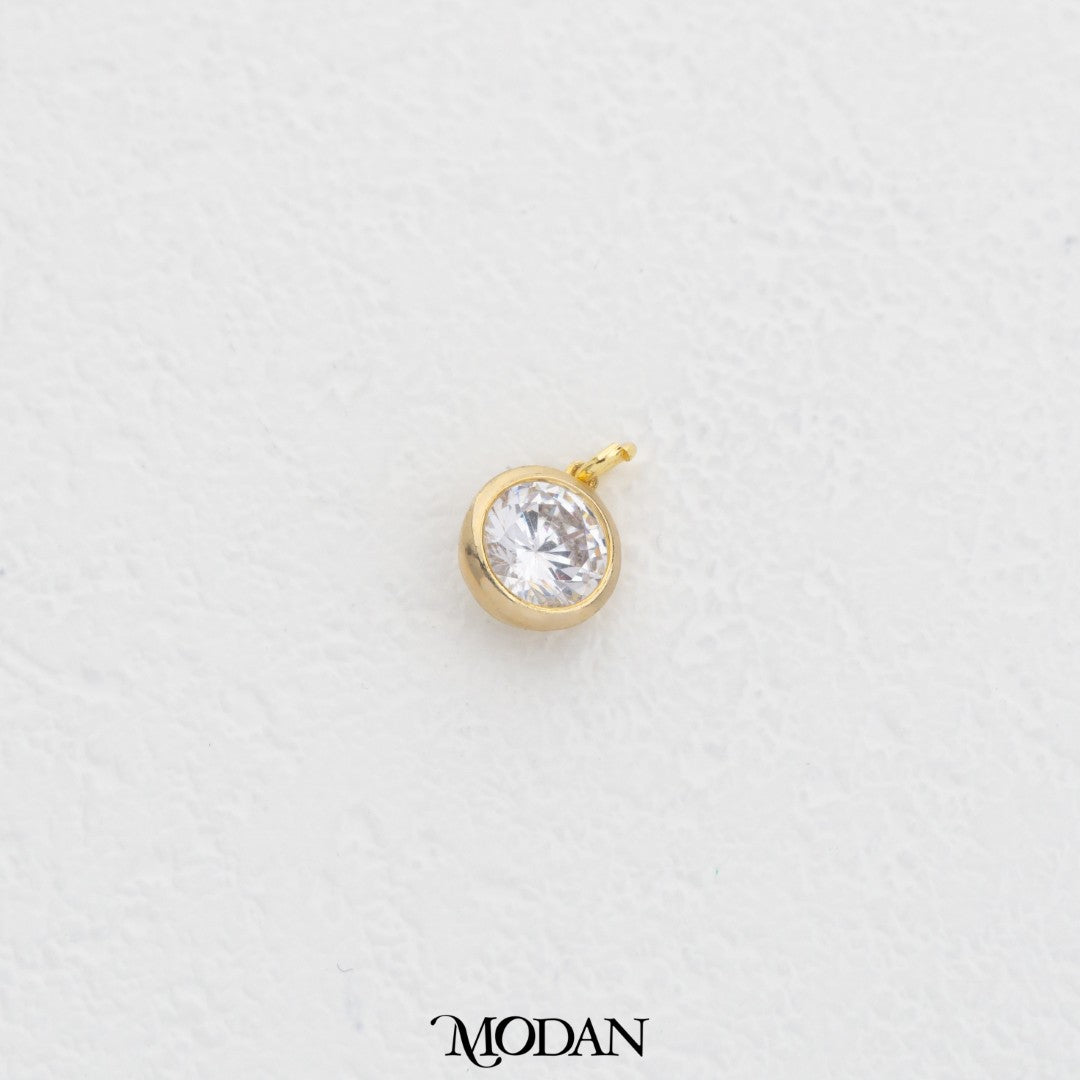 Plain Round DIY Charm Liontin Bulat Polos Hypoallergenic Gold Plated