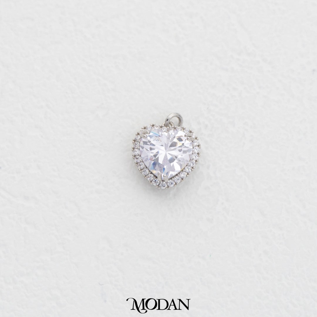 Bridal Micro Paved Heart DIY Charm Liontin Hati Butiran Pasir Hypoallergenic Gold Plated