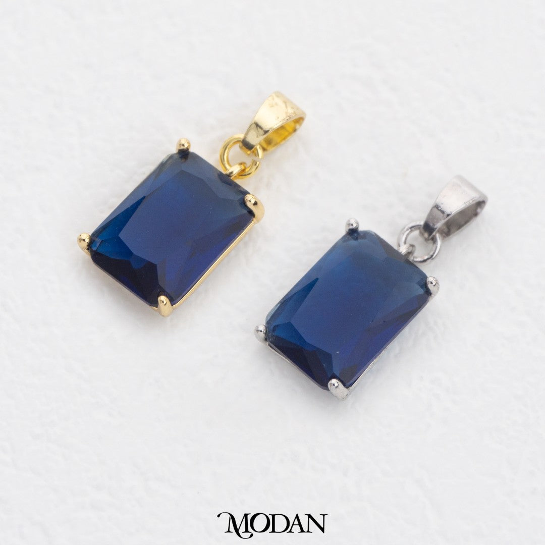 Sparkling Colorful Rectangle DIY Charm Liontin Persegi Panjang Warna Warni Hypoallergenic Gold Filled
