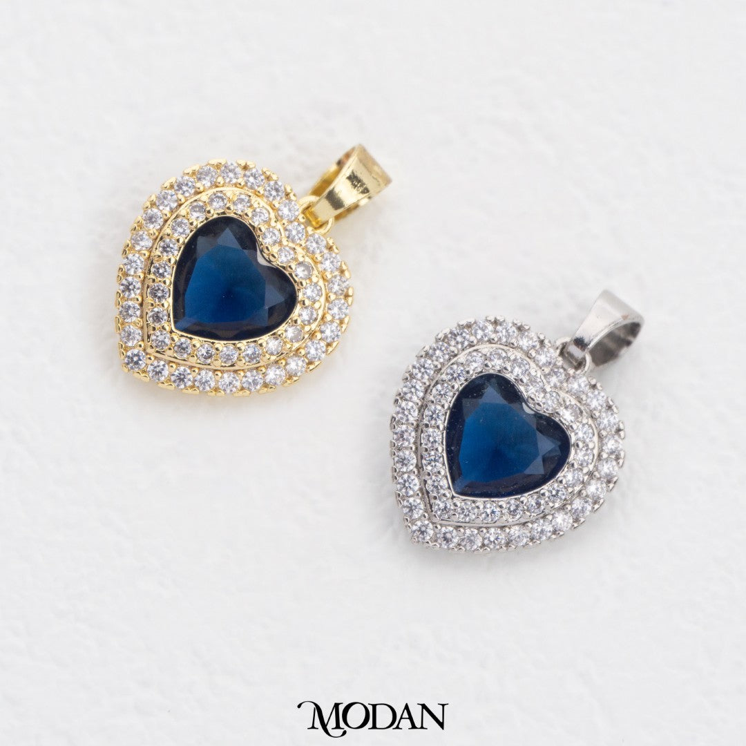 Sparkling Colorful Heart DIY Charm Liontin Hati Warna Warni Hypoallergenic Gold Filled