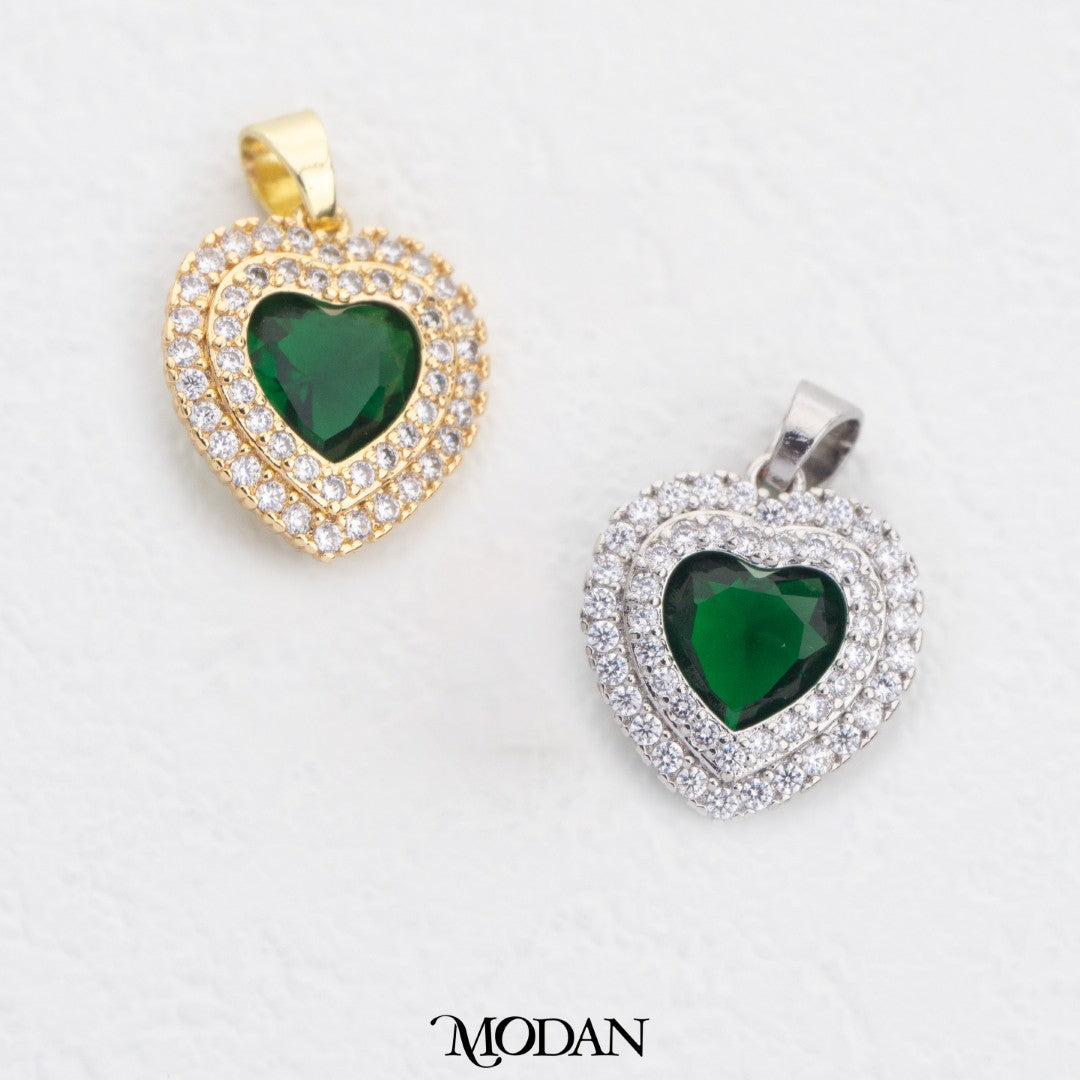 Sparkling Colorful Heart DIY Charm Liontin Hati Warna Warni Hypoallergenic Gold Filled