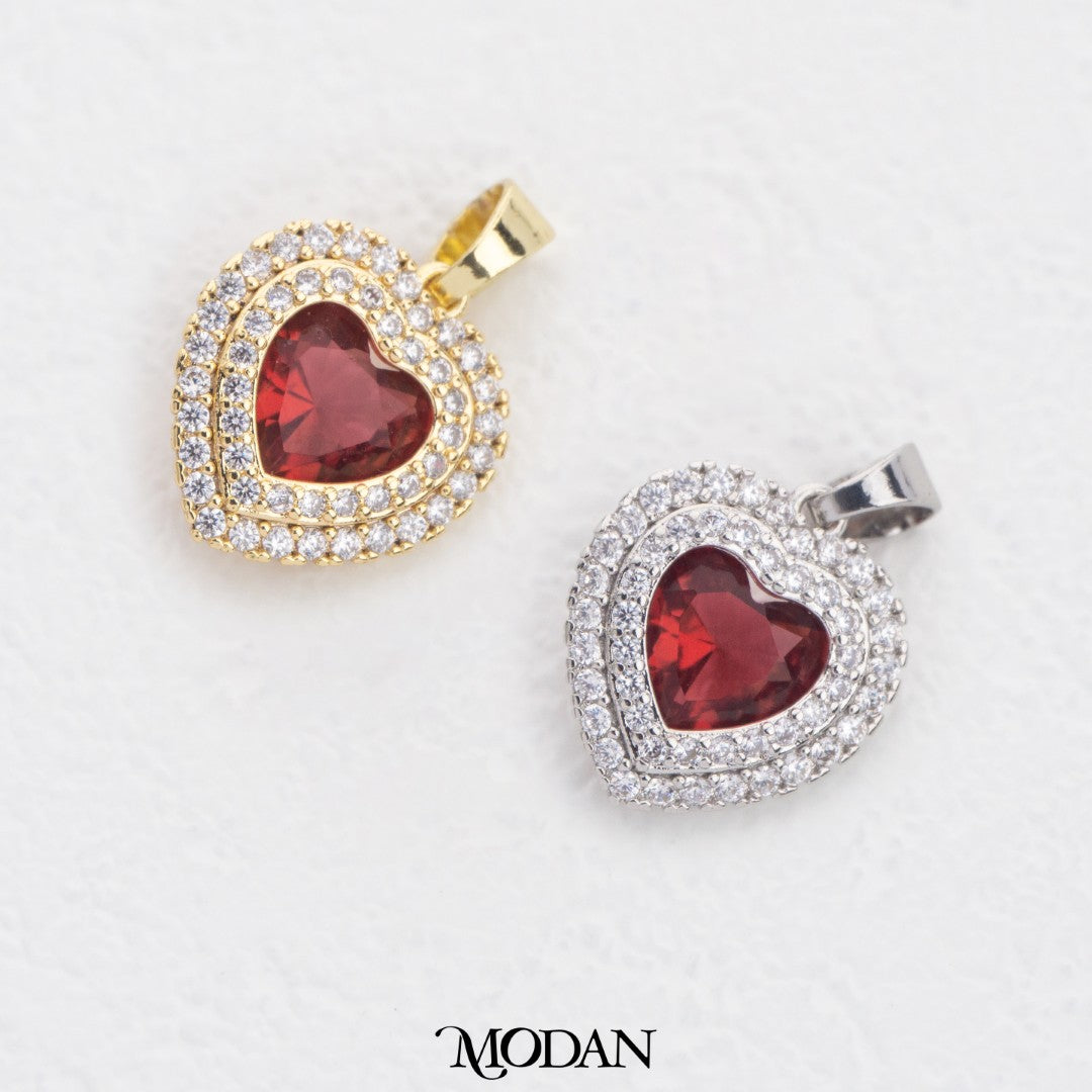 Sparkling Colorful Heart DIY Charm Liontin Hati Warna Warni Hypoallergenic Gold Filled