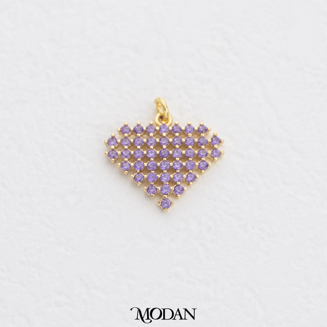 Cluster Colorful Heart DIY Charm Liontin Hati Rangkaian Warna Warni Hypoallergenic Gold Filled