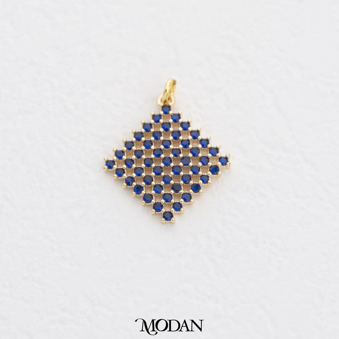 Cluster Colorful Rhombus DIY Charm Liontin Belah Ketupat Rangkaian Warna Warni Hypoallergenic Gold Filled