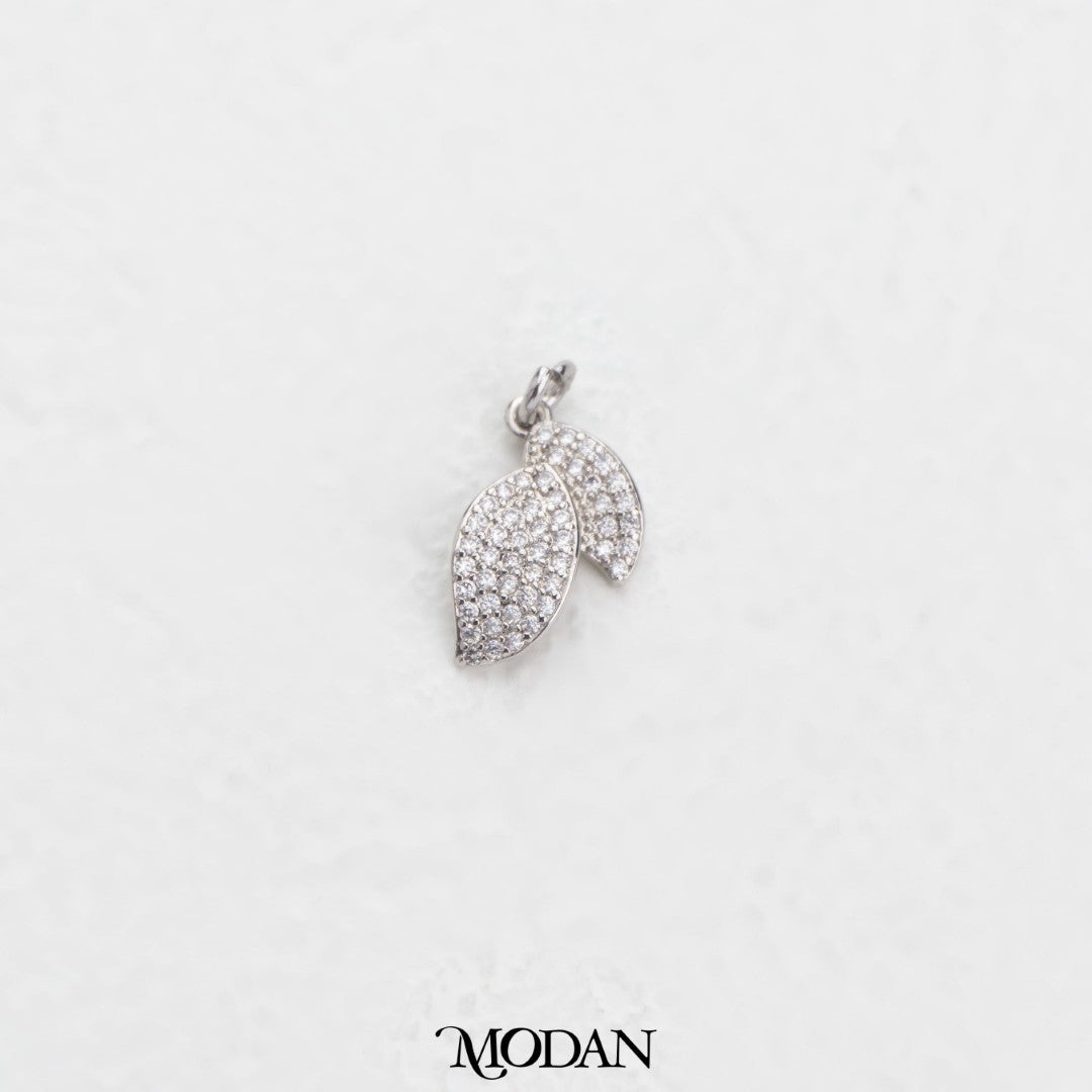 Double Leaf Charm DIY Charm Liontin Daun Ganda Hypoallergenic Gold Filled