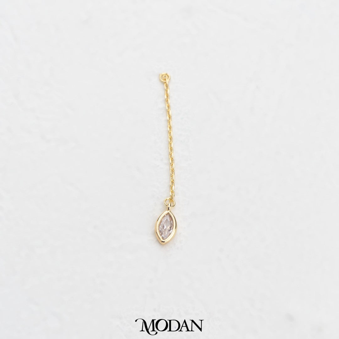 Teardrop With Chain Charm DIY Charm Liontin Tetes Air Dengan Rantai Hypoallergenic Gold Filled
