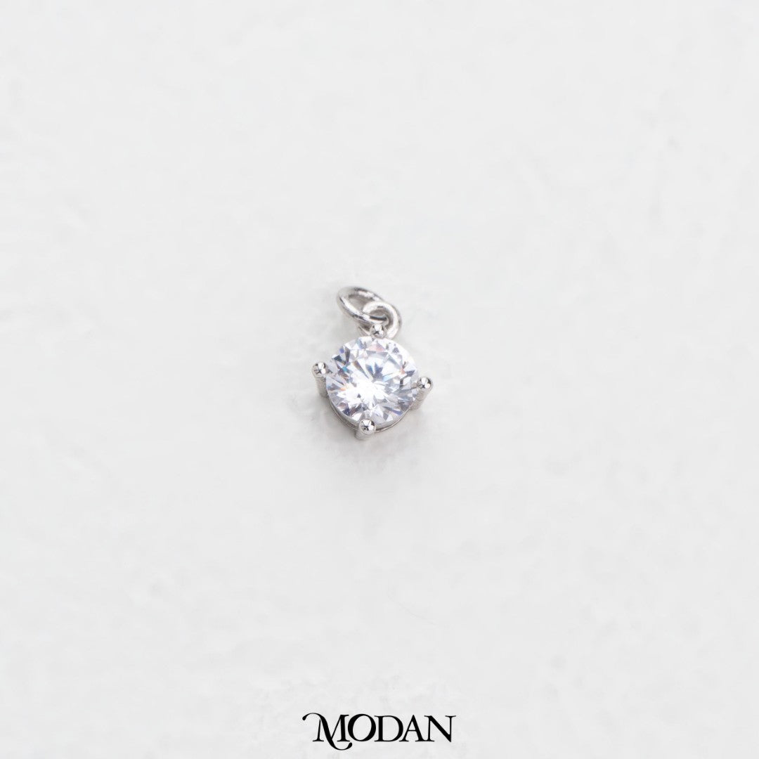 Mini Solitaire Charm DIY Charm Liontin Bulat Kecil Pesta Hypoallergenic Gold Filled
