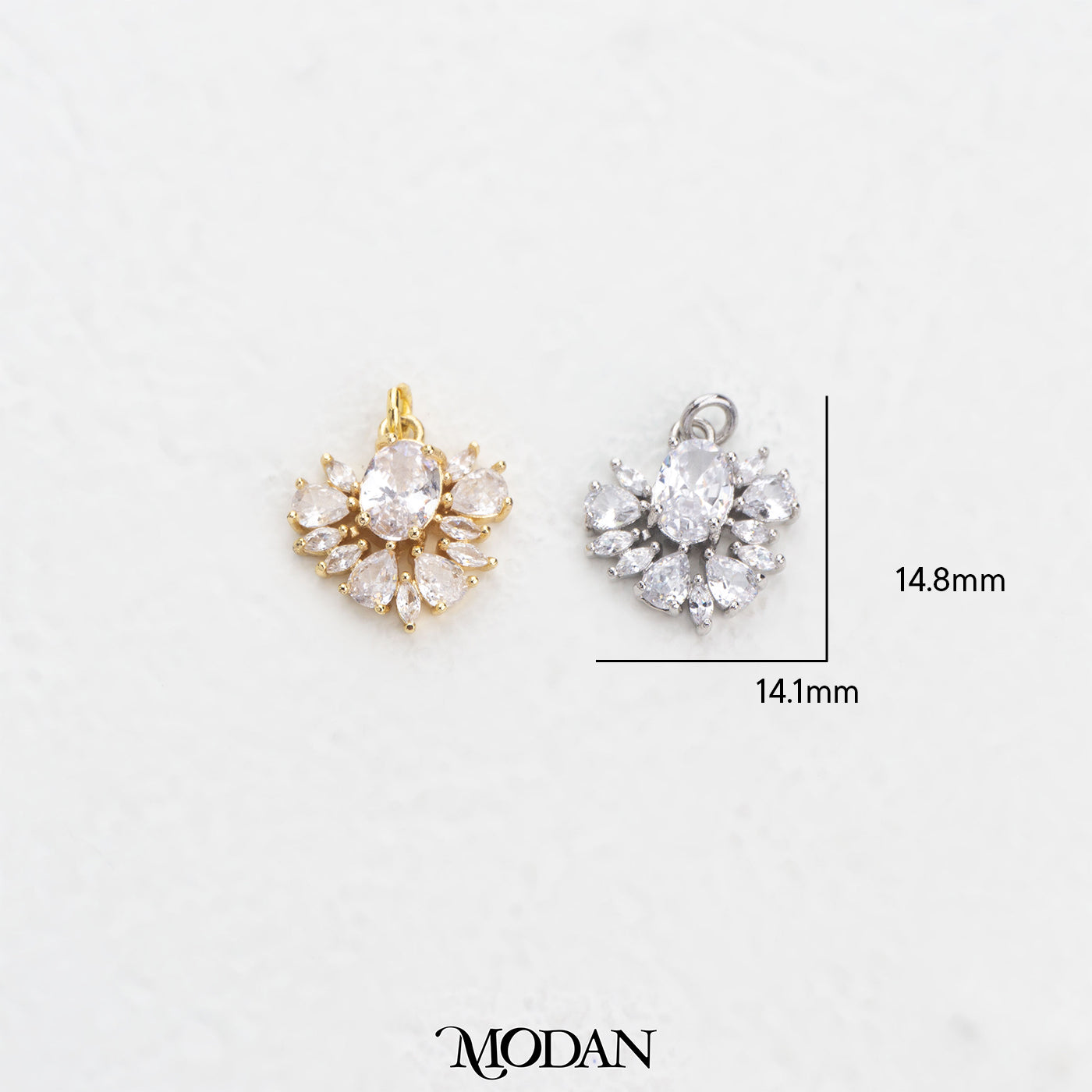 Flower Cluster Charm DIY Charm Liontin Bunga Hypoallergenic Gold Filled