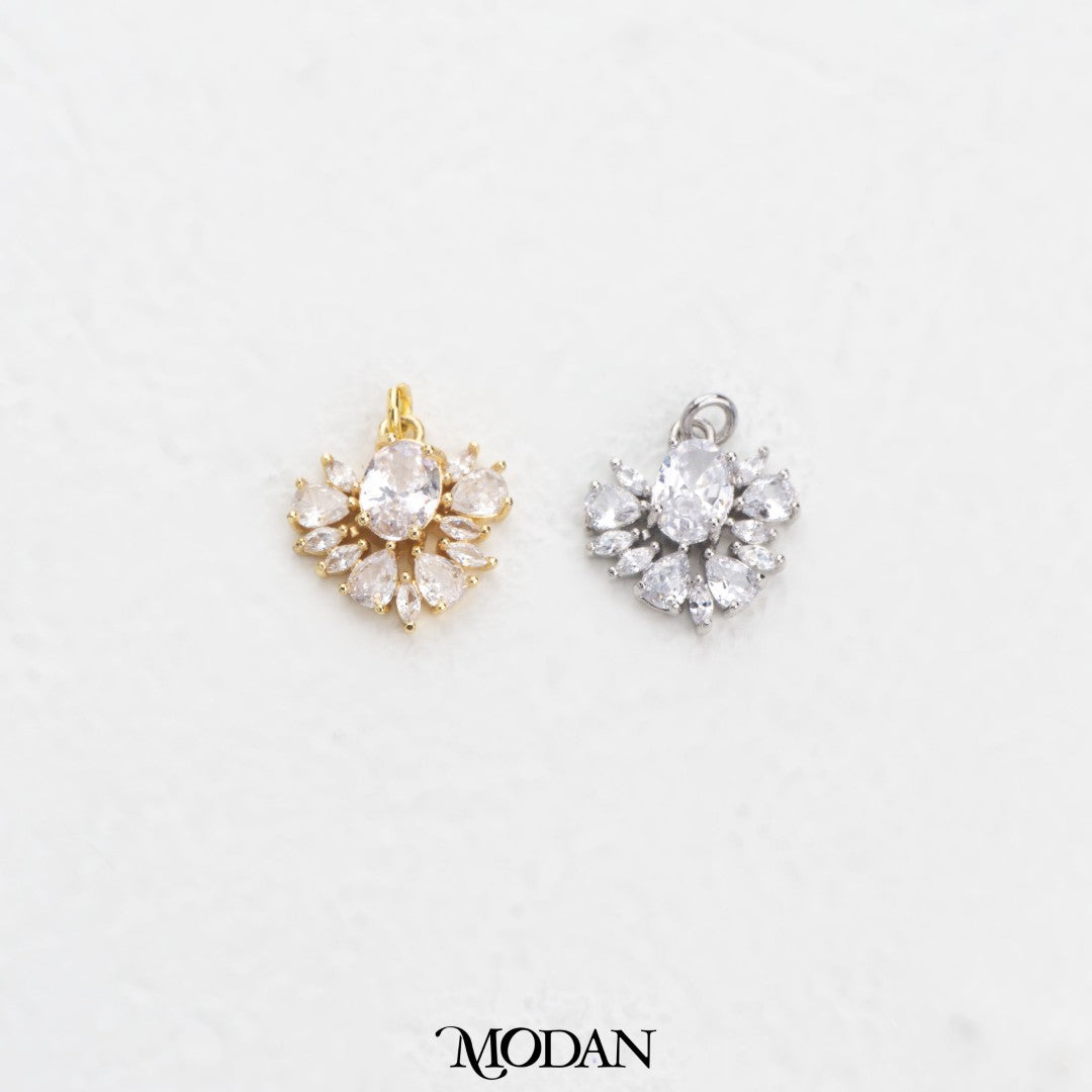 Flower Cluster Charm DIY Charm Liontin Bunga Hypoallergenic Gold Filled