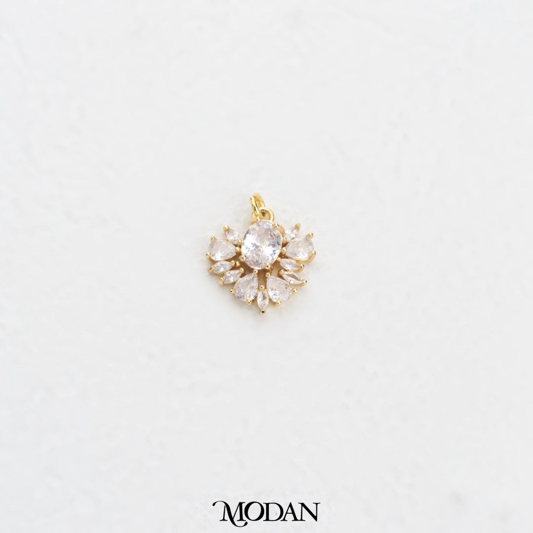 Flower Cluster Charm DIY Charm Liontin Bunga Hypoallergenic Gold Filled