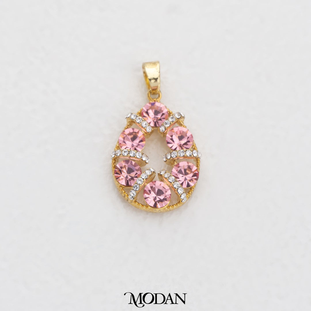 Pink And Purple Teardrop Pendant DIY Pendant Liontin Tetes Air Mata Pink Dan Ungu Hypoallergenic Gold Plated