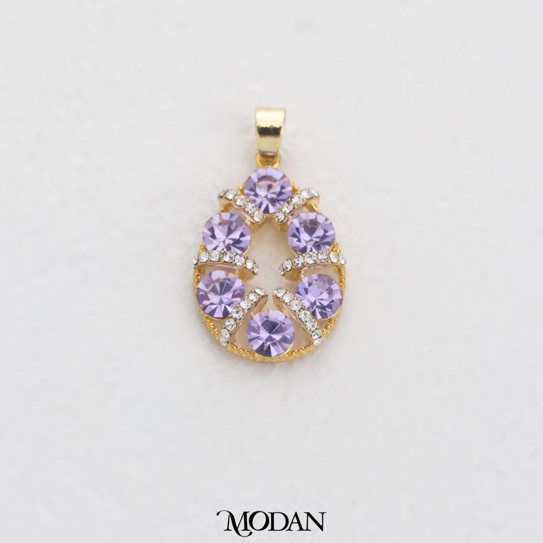 Pink And Purple Teardrop Pendant DIY Pendant Liontin Tetes Air Mata Pink Dan Ungu Hypoallergenic Gold Plated
