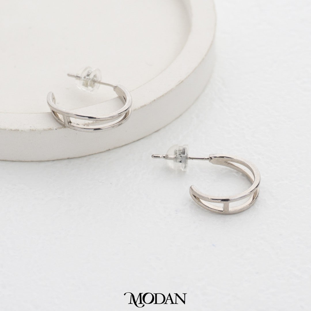 Double Line C-Hoops Earrings DIY Earrings Findings Pengait Anting Tusuk C Unfinished Hypoallergenic Gold Filled