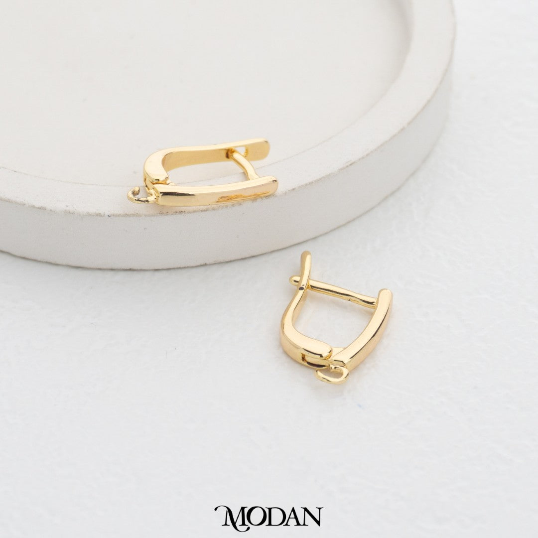 Plain Bar English Lock Earrings DIY Earrings Findings Pengait Anting Polos Unfinished Hypoallergenic Gold Filled