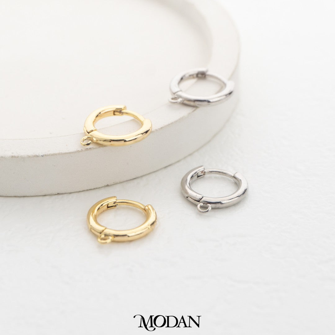 (13mm) Plain Hoops Earrings DIY Earrings Findings Pengait Anting Polos Hypoallergenic Gold Filled
