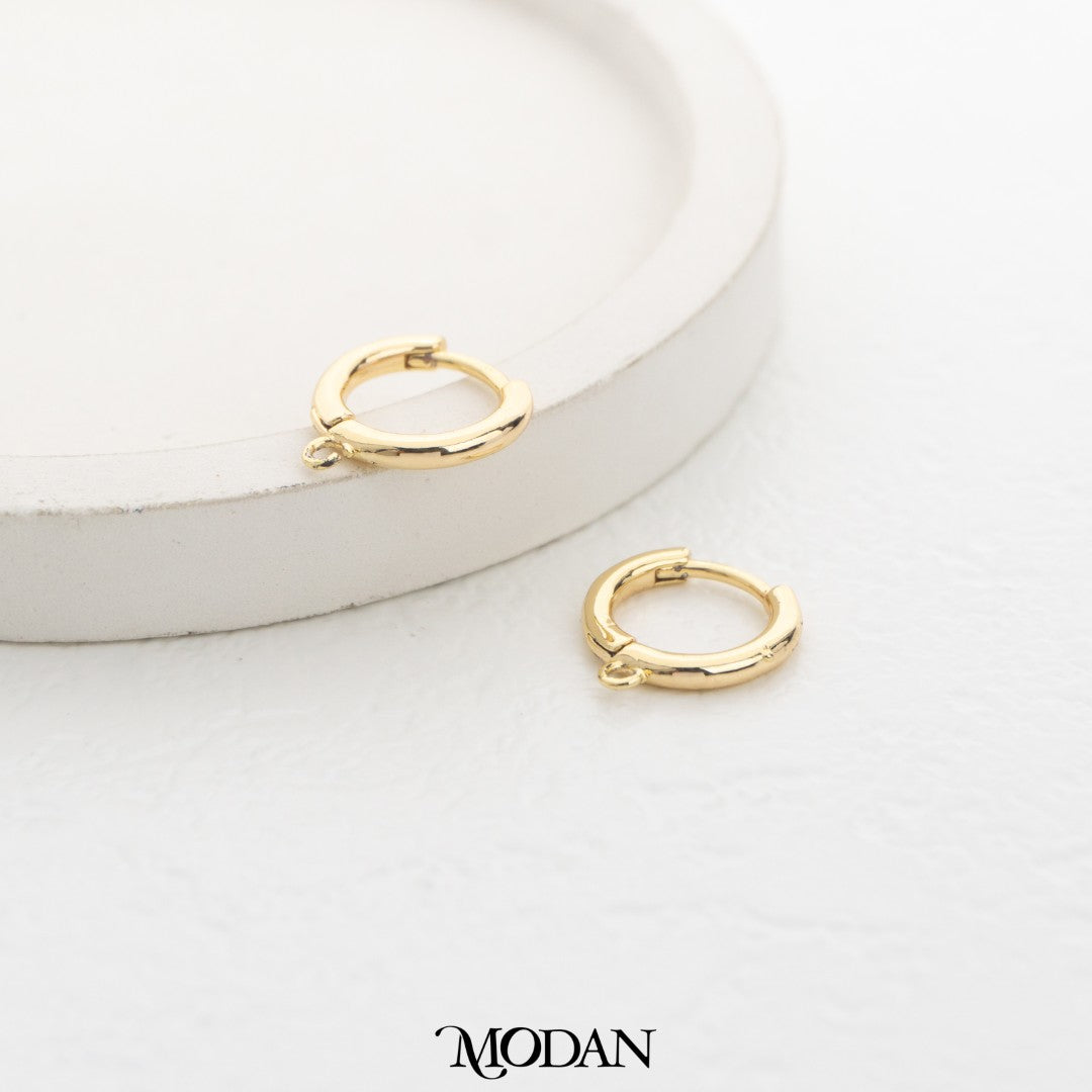 (13mm) Plain Hoops Earrings DIY Earrings Findings Pengait Anting Polos Hypoallergenic Gold Filled