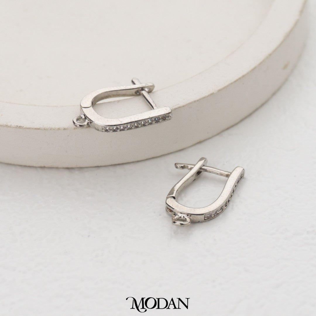 15mm Micro Paved CZ English Look Earrings DIY Earrings Findings Pengait Anting Hoop Unfinished Hypoallergenic Gold Filled