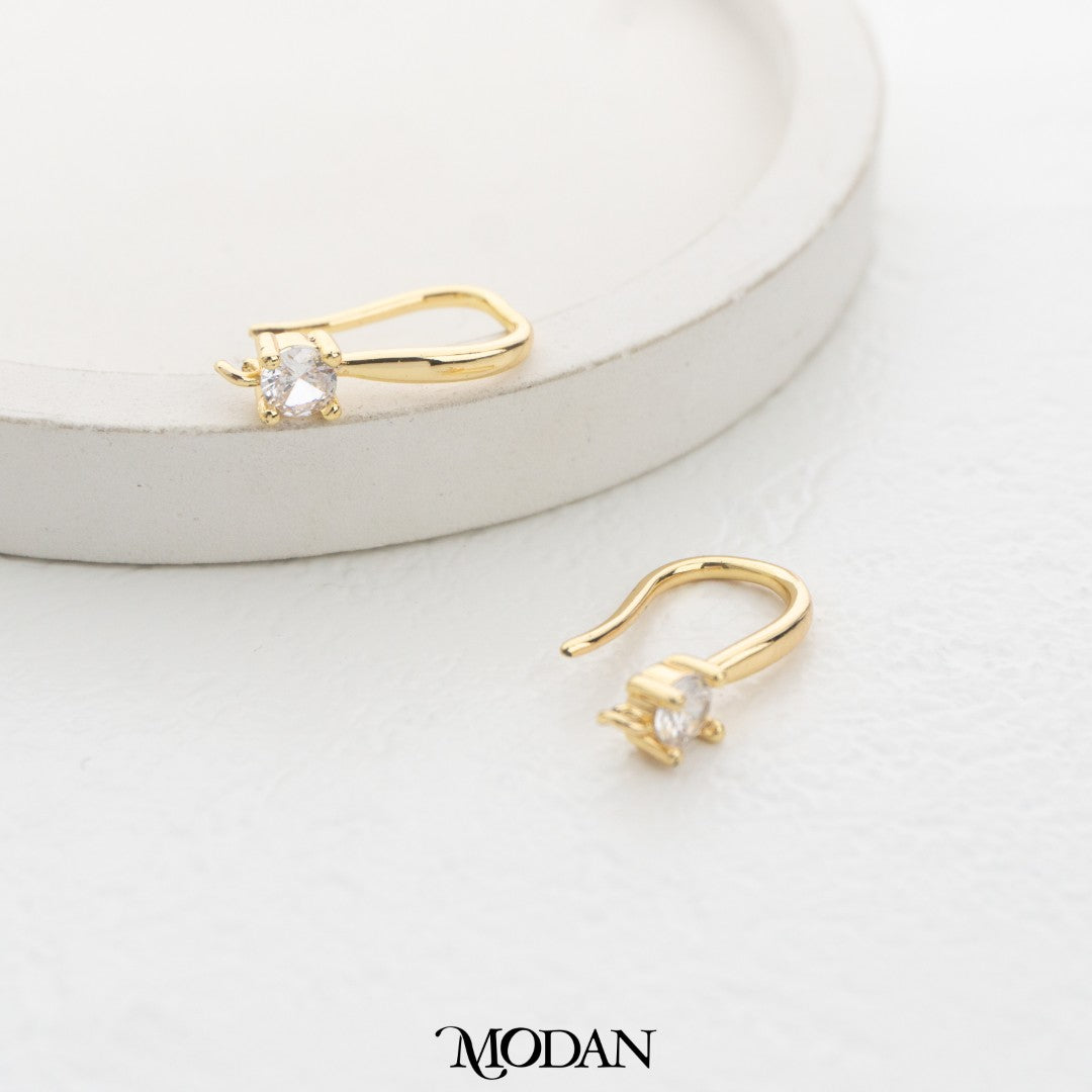 (18.5mm) Plain Solitaire Hook Earrings DIY Earrings Findings Pengait Anting Gantung Unfinished Hypoallergenic Gold Filled