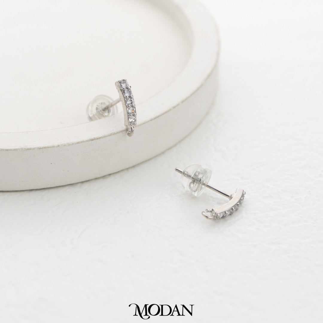 (9.7mm) Sparkling Line Stud Earring DIY Earrings Findings Pengait Anting Tusuk Garis Unfinished Hypoallergenic Gold Filled