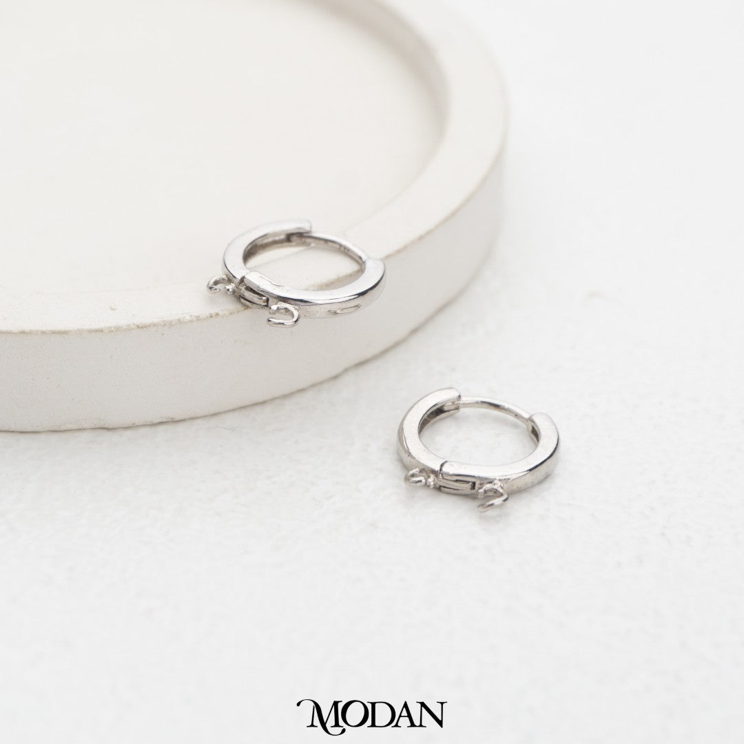 (4.2mm) Double Plain Huggie Earring DIY Earrings Findings Pengait Anting Bulat Kecil Dua Pengait Unfinished Hypoallergenic Gold Filled