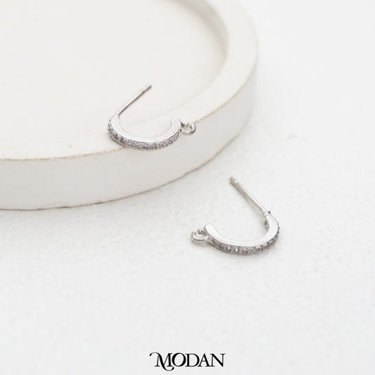 Mini C Hoop Stud Earrings DIY Earrings Findings Pengait Anting Unfinished Hypoallergenic Gold Plated