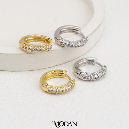 Sparkling Round Hoops Earring DIY Earrings Findings Pengait Anting Bulat Mata Pasir Unfinished Hypoallergenic Gold Filled