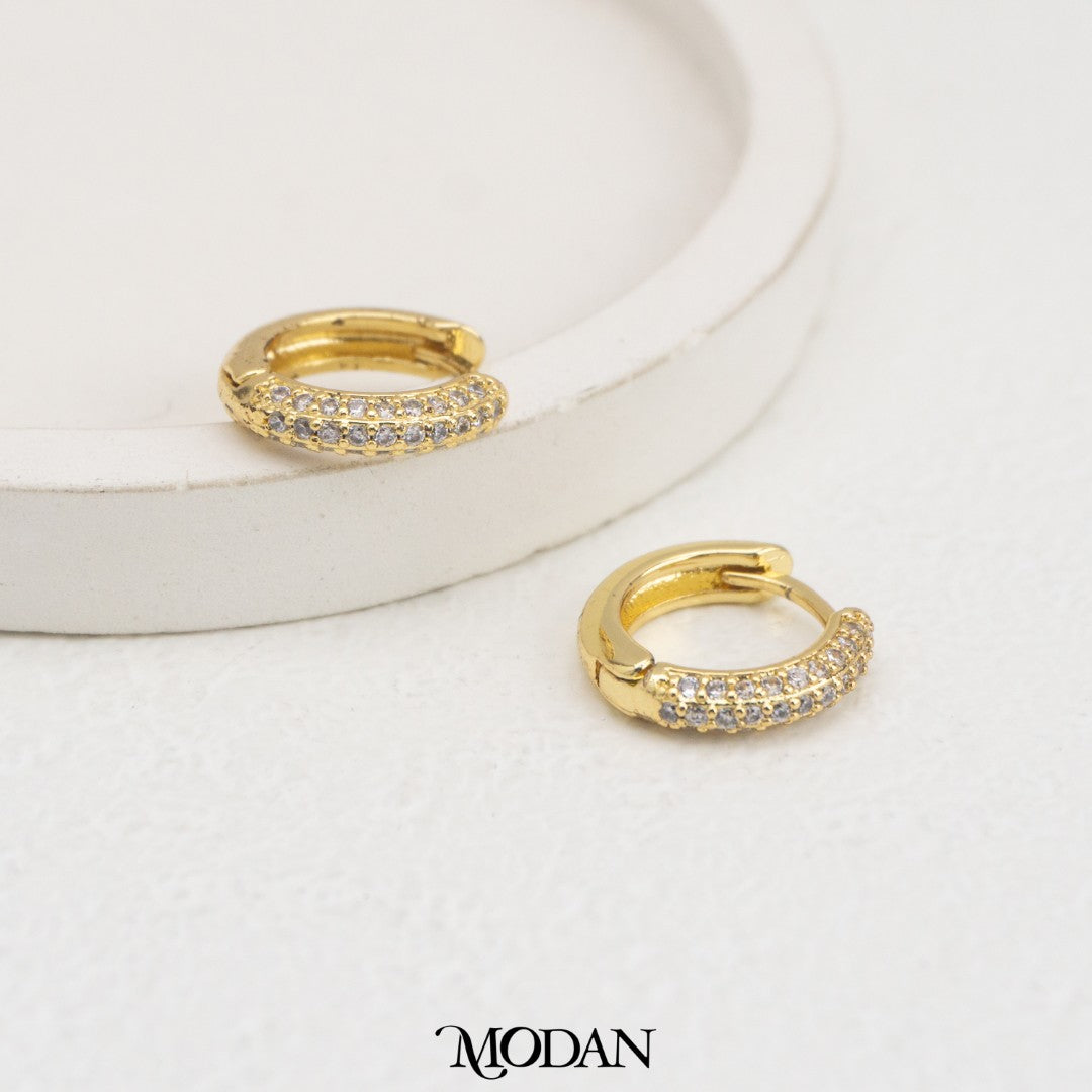 Sparkling Round Hoops Earring DIY Earrings Findings Pengait Anting Bulat Mata Pasir Unfinished Hypoallergenic Gold Filled