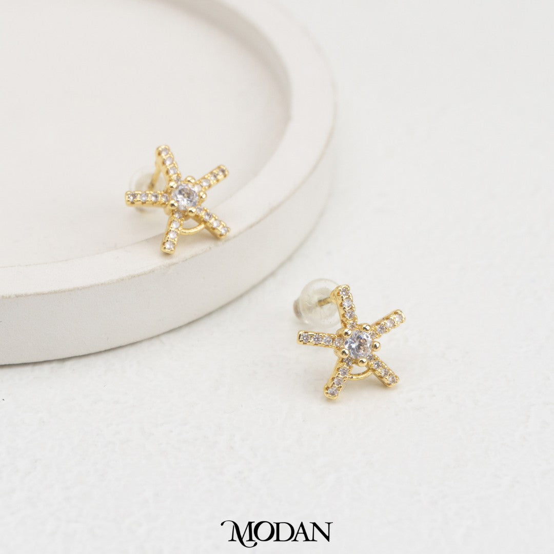 (11.7mm) Sparkling Star Stud Earrings DIY Earrings Findings Pengait Anting Tusuk Bintang Unfinished Hypoallergenic Gold Filled