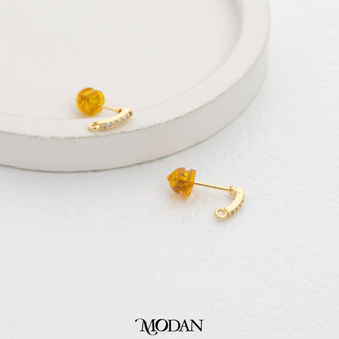 (1.7mm) Mini Sparkling Line Stud Earring DIY Earrings Findings Pengait Anting Tusuk Garis Unfinished Hypoallergenic Gold Filled