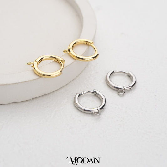 (11.3mm) Mini Plain Hoops Earrings DIY Earrings Findings Pengait Anting Polos Hypoallergenic Gold Filled