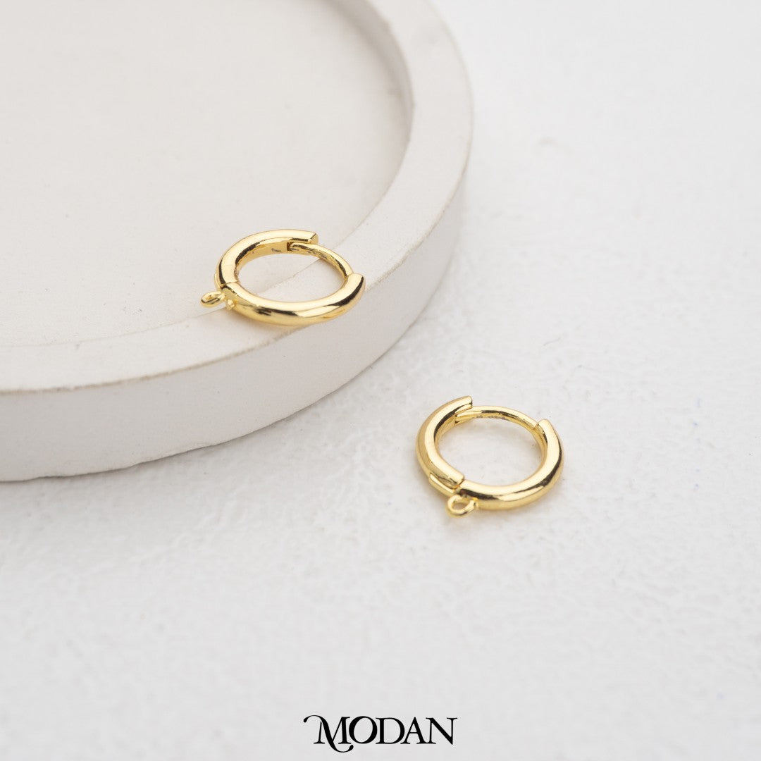 (11.3mm) Mini Plain Hoops Earrings DIY Earrings Findings Pengait Anting Polos Hypoallergenic Gold Filled
