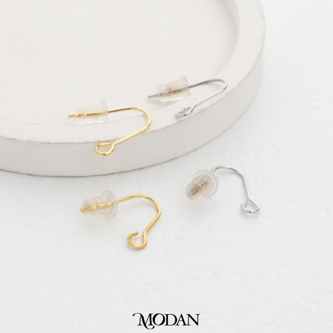 (13.7mm) Plain Hook Earrings Findings Pengait Anting Gantung Polos Unfinished Hypoallergenic Gold Plated