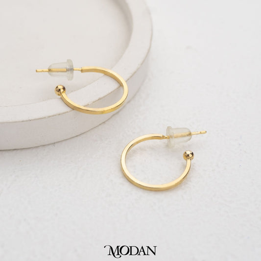 C Hoop Stud Earrings DIY Earrings Findings Pengait Anting Tusuk Unfinished Hypoallergenic Gold Plated