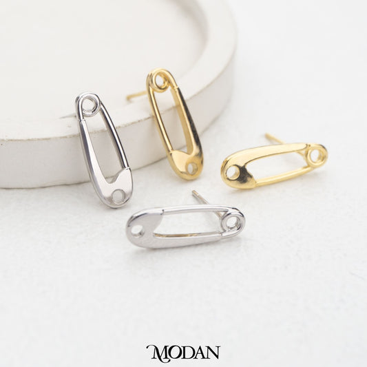 Safety Pin Stud Earrings DIY Earrings Findings Pengait Anting Tusuk Peniti Hypoallergenic Gold Plated